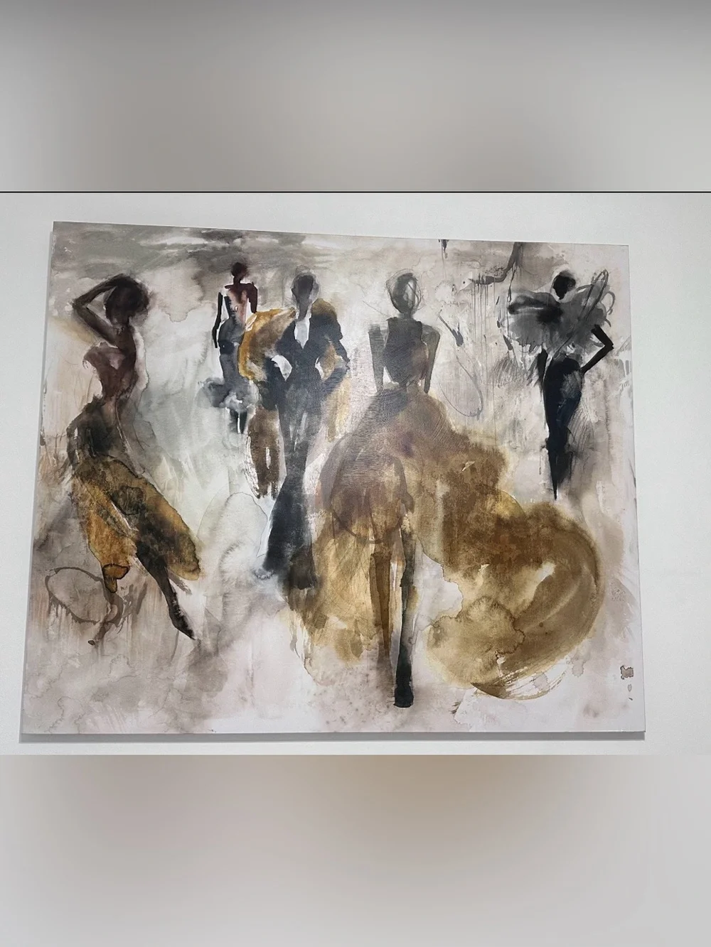 Z GALLERIE SCANDINAVIAN PAINTING MODERN OIL ON CANVAS FRAMED 42 L X 50 W